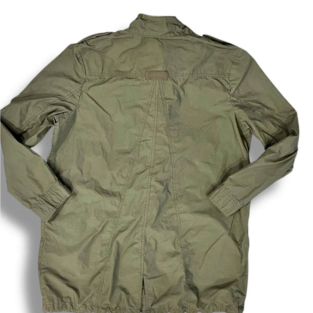 MERONA Womans Long Sleeve Roll Tab Jacket Coat Army Green Sz XXL 2XL Grunge A-6 - Image 2