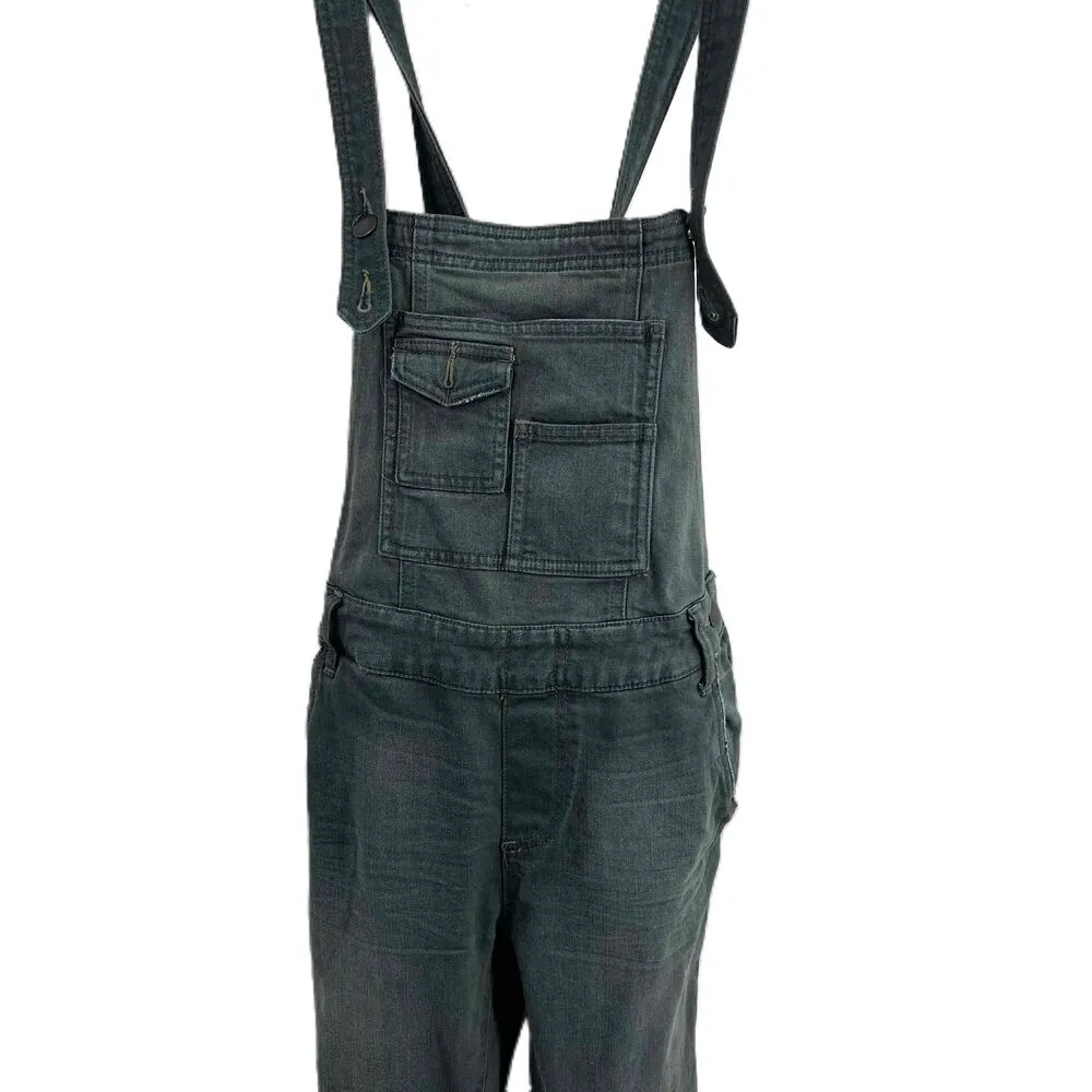 Free People Slate Blue Adjustable Straps Skinny Denim Overalls Women Size 24 - Image 2