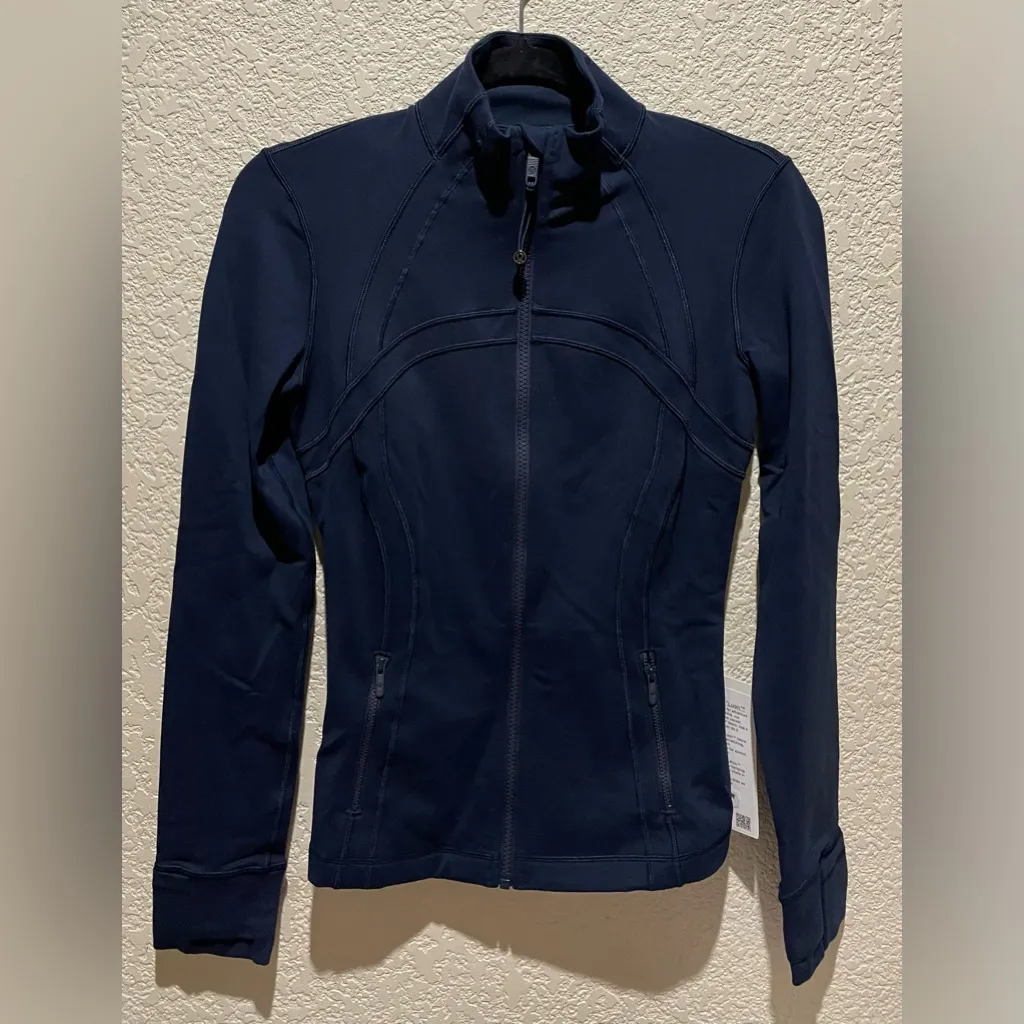 Lululemon NWT Define Luon Full Zip Jacket True Navy Hip Length Zipper pockets 4 - Image 4