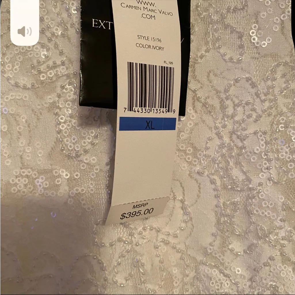 Carmen Marc Valvo Ivory Lace Sleeveless XL mini dress - Image 4