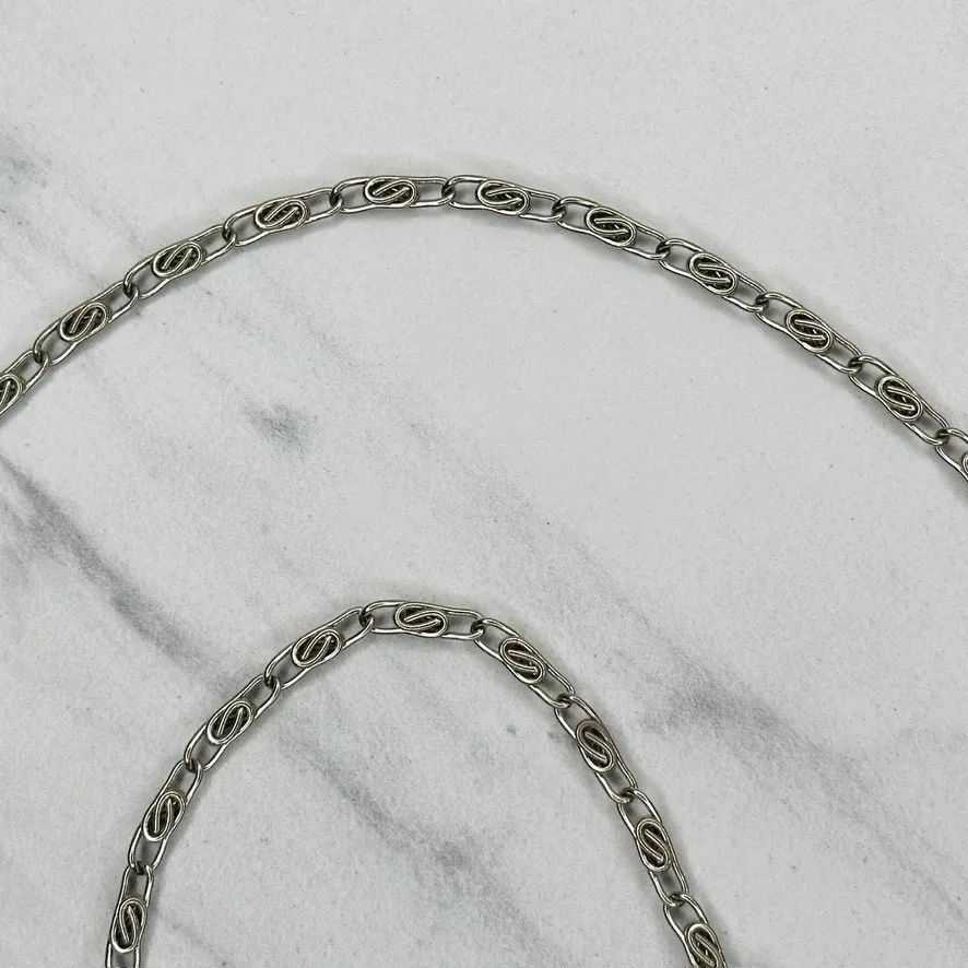 Silver Tone Swirl Chain Purse Strap Replacement - Image 8