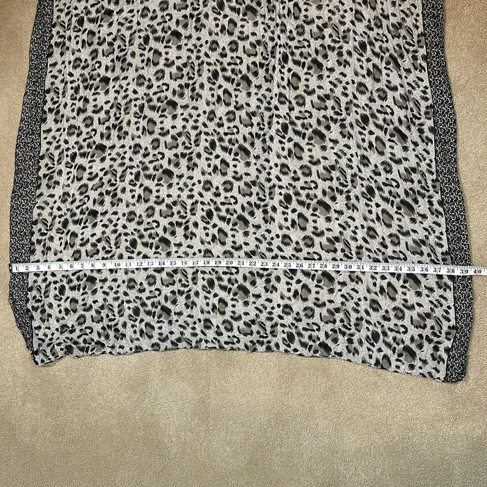 Leopard Animal Print Lightweight Scarf 70s 90s Mob Wife Boho Women 40in x 70in Black - Image 3