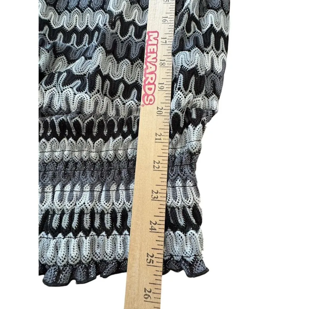 Roz & Ali XL Black And White Shirt Top Career Work Night Out Glitter Sparkle - Image 8