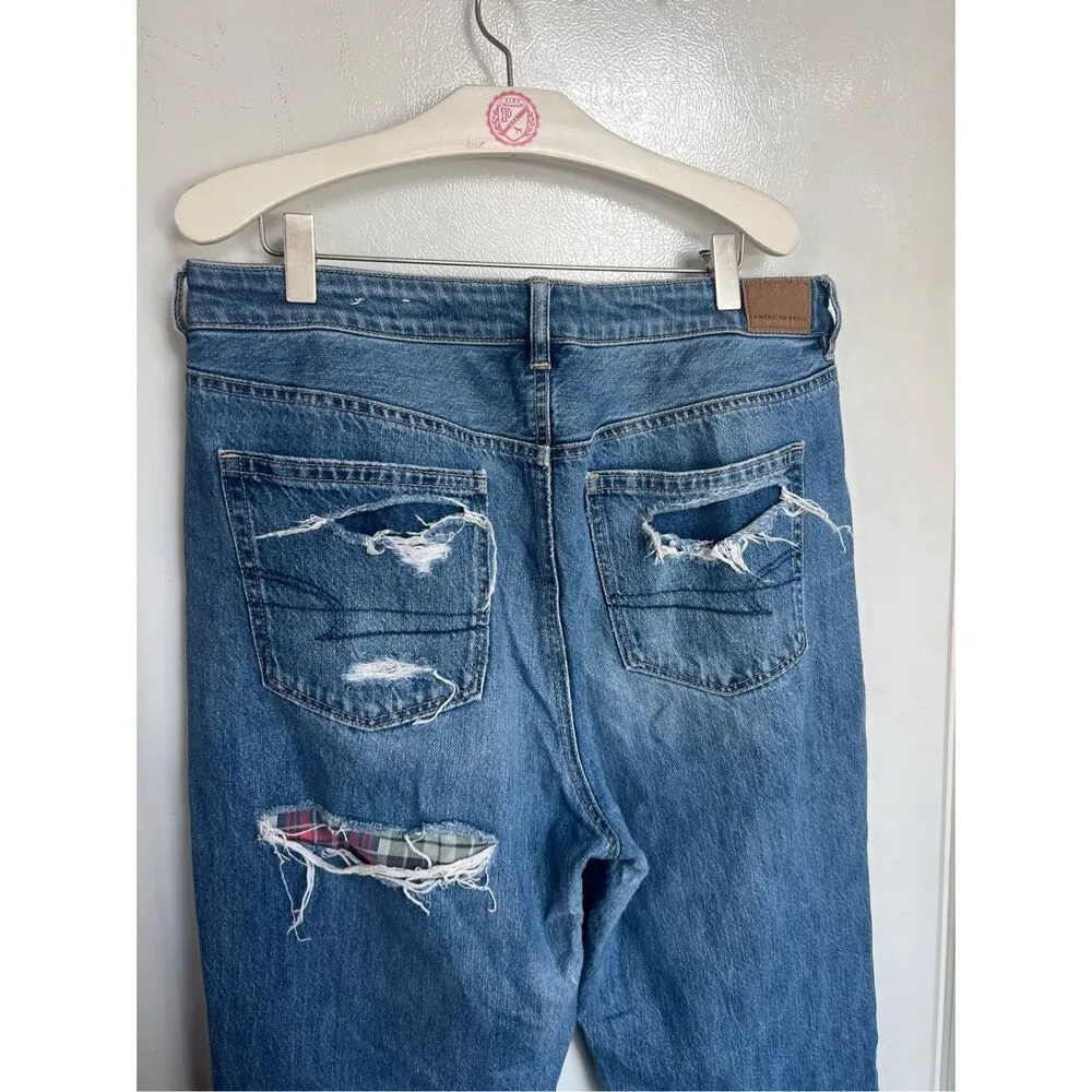American Eagle Mom Straight Jeans Distressed Woman’s Size 14 Regular - Image 10