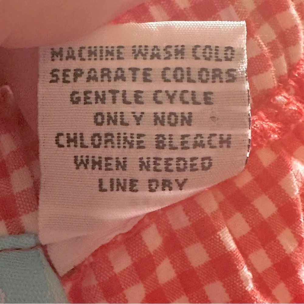 Vintage Spartelle Red White Gingham Fish Embroidered Ribbon Trim Capri Pants M Size M - Image 10