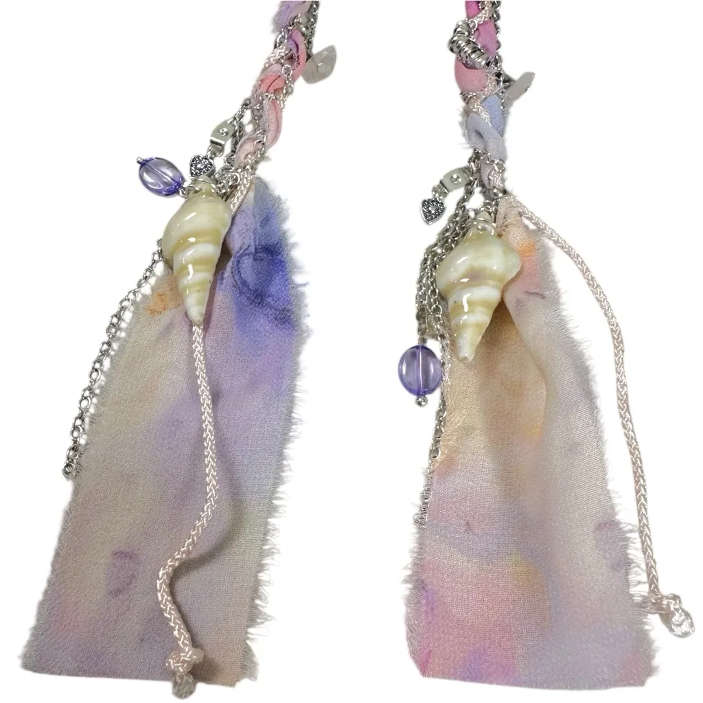 Free People Fairy Mermaid Clearwater Dangle Earrings in Pink Rose NWT Beach Boho - Image 9