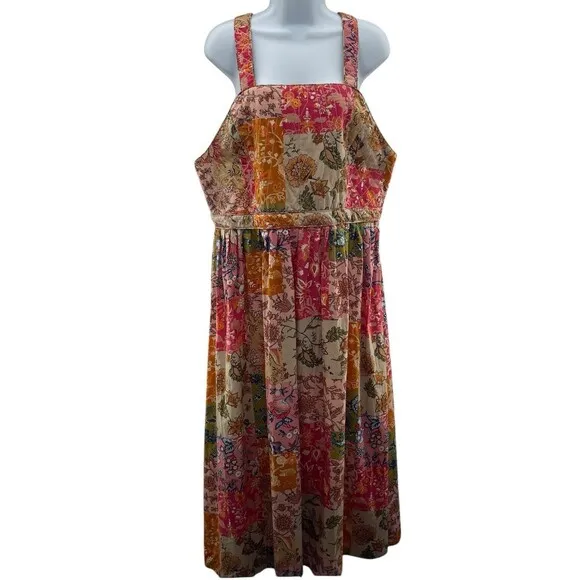 Tolani Large Devika Dress Rose Floral Jumper Midi Fit & Flare Sundress Cottage - Image 2