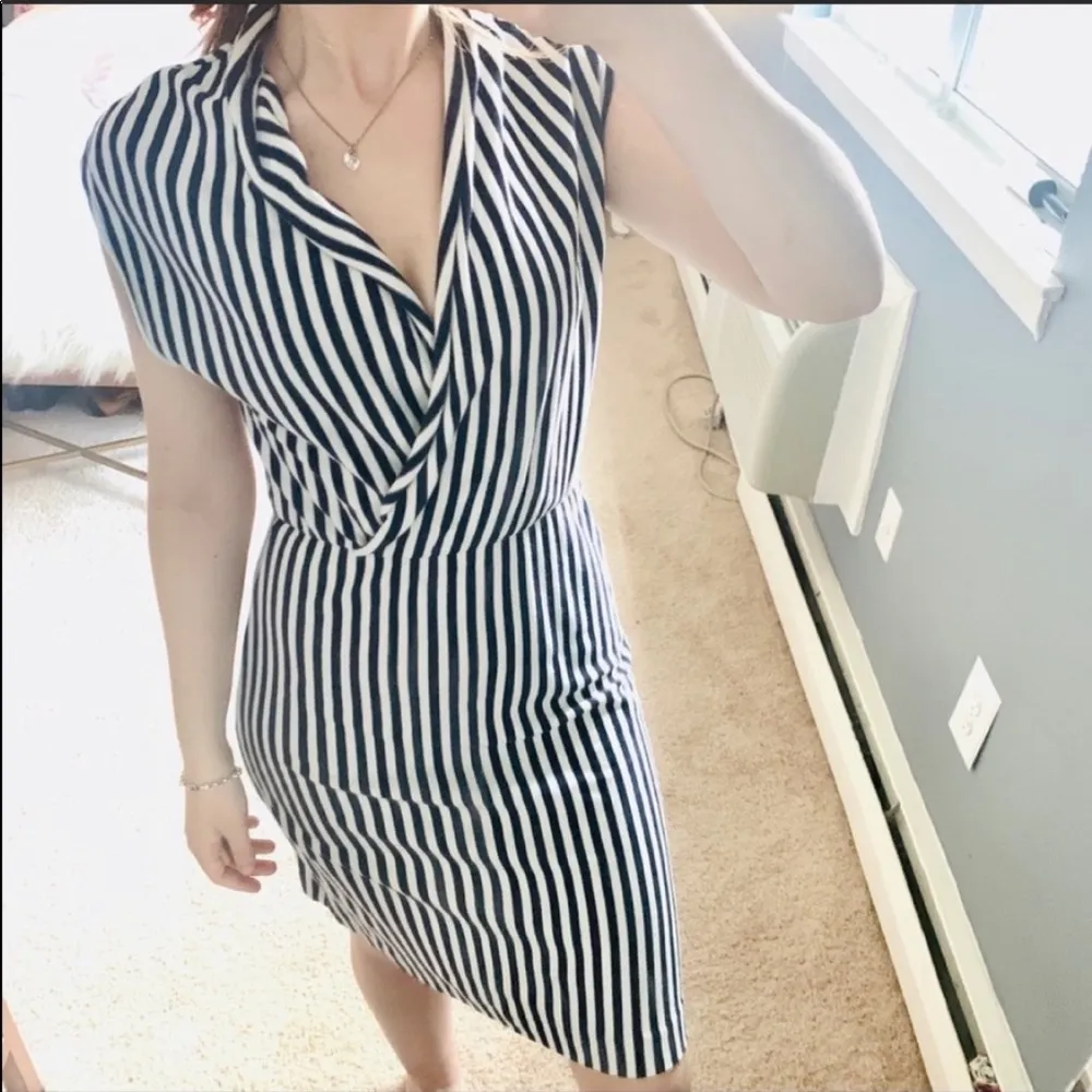 Anthro Saturday Sunday white stripe dress - Image 2