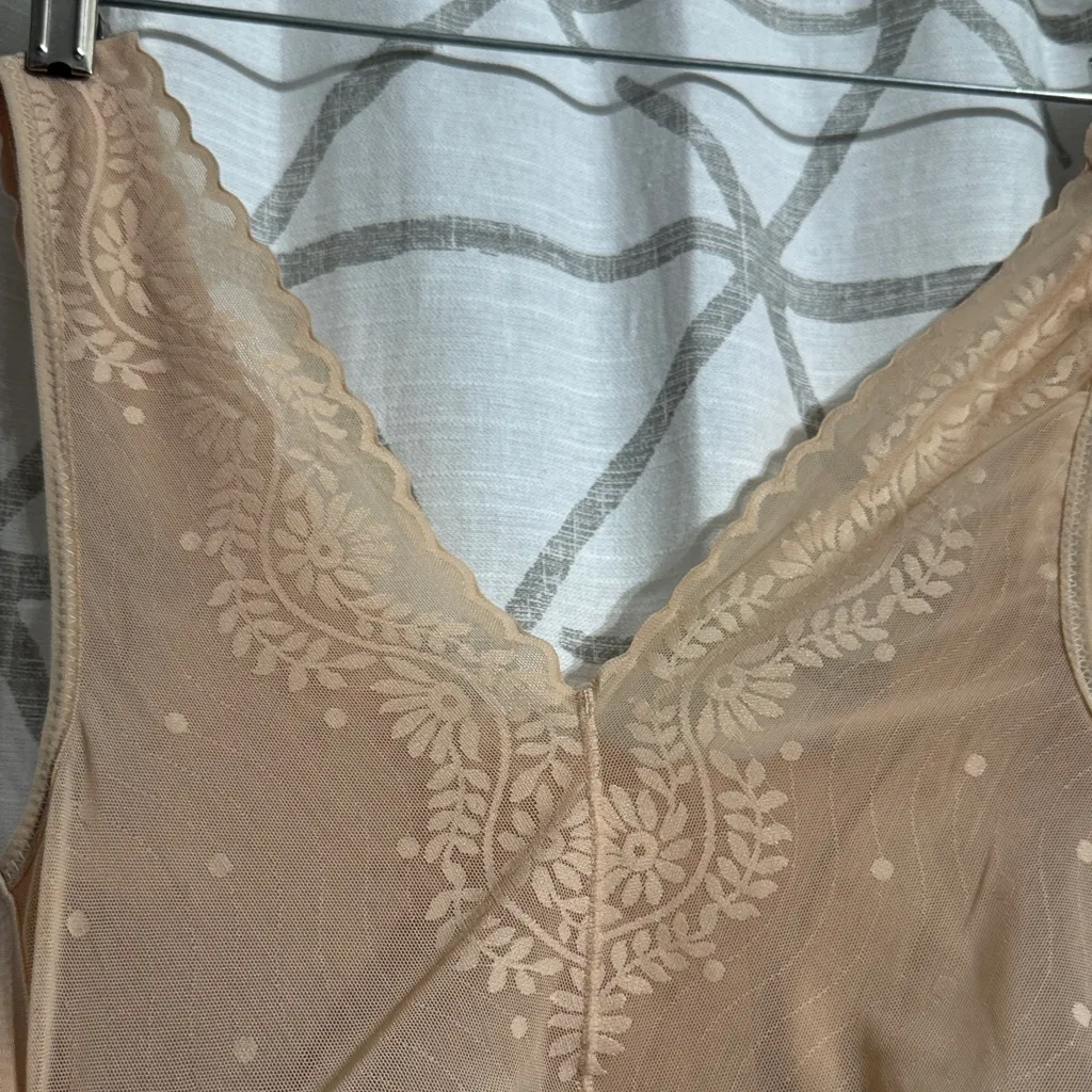 Seamless Nude Lace Trim Bra Tan Size 3X - Image 6