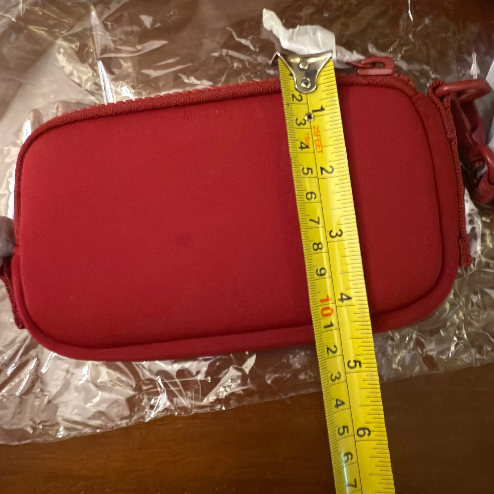 Sephora Dagne Dover Red Neoprene Cosmetic Bag Pouch with Strap - Image 4