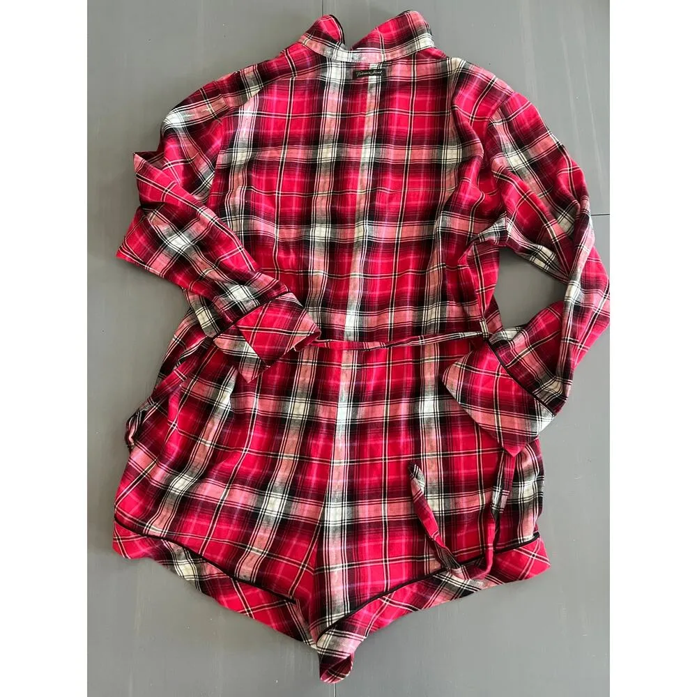 Victorias Secret Womens Plaid Romper long sleeve size Large - Image 6