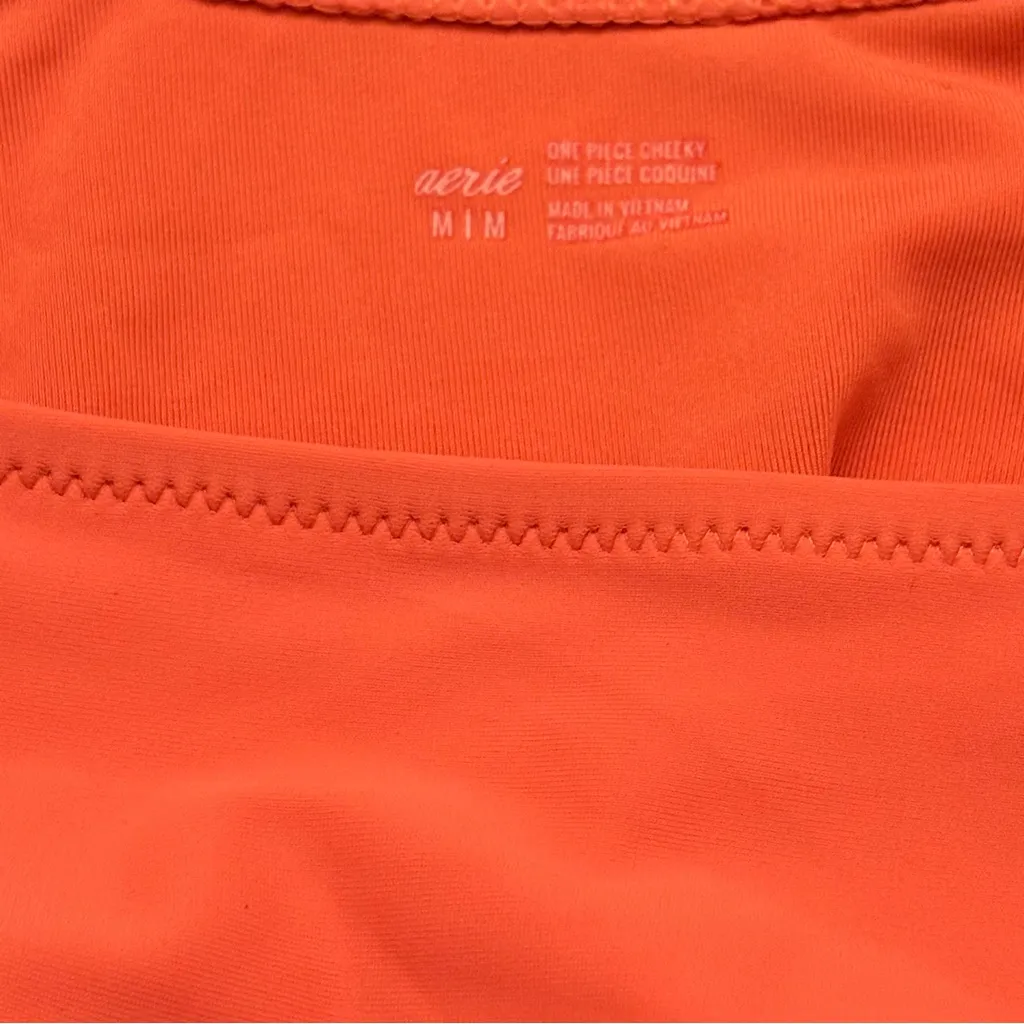 NWT Aerie Dark Coral One-Piece Ruched Cheeky Swimsuit Womens Medium - Image 6