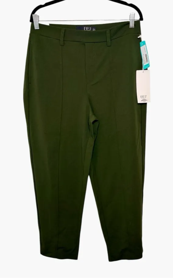 BBJ Los Angeles Green Nina Knit Crepe Trousers High Rise Straight Leg Large - Image 1