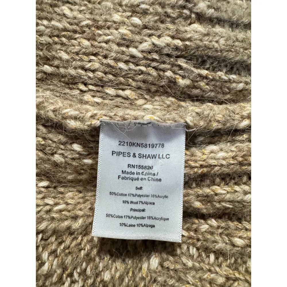 VERONICA BEARD Cold Shoulder Selleck Sweater Size L in Light Brown/Gold - Image 7