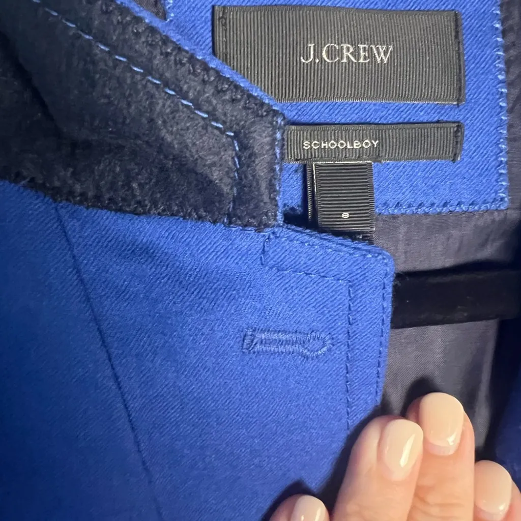 J. Crew Schoolboy Blue Blazer with Structured Shoulders and Notched Lapels - Image 6