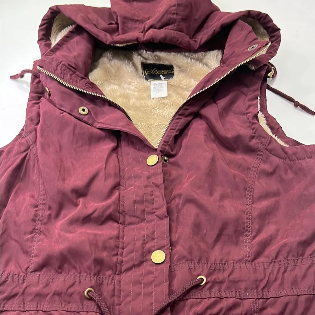 Women's Burgundy Jacket with hoodie - Image 11