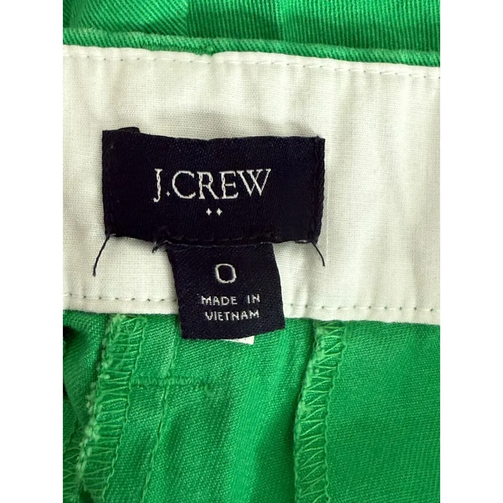 J. Crew Classic Mid Rise Chino Lightweight Shorts Pockets Belt Loops 0 Green - Image 8