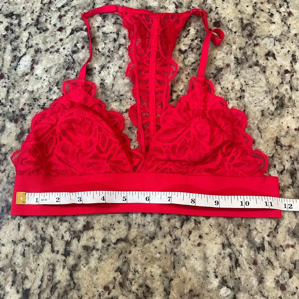 PINK Victoria's Secret Red Lace Bralette - Image 4