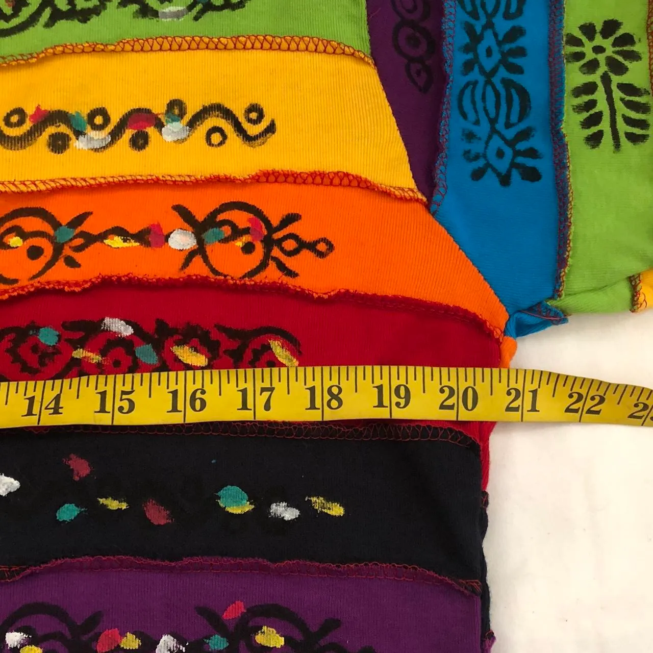 2000s Y2K vibe colorful multicolored boho zip up tiered celestial hoodie sweatshirt jacket long flare sleeve - Image 6