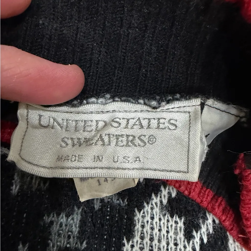 🖤 VTG United States Sweaters Houndstooth Knit Sweater - Women’s M -Made in USA🇺🇸 - Image 9