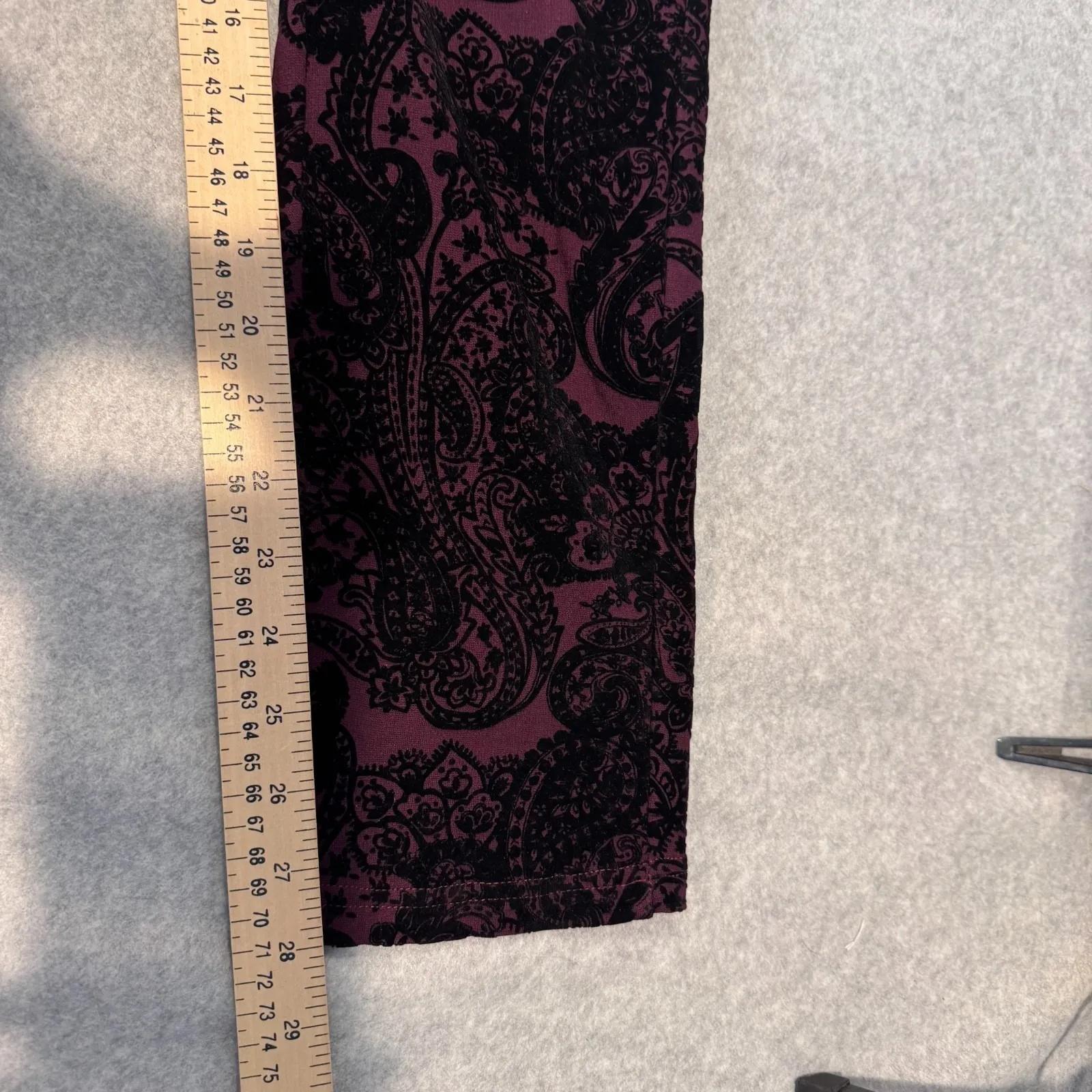 One 5 One Maternity Pants Womens Large Purple Black Velvet Halloween Whimsigoth - Image 14