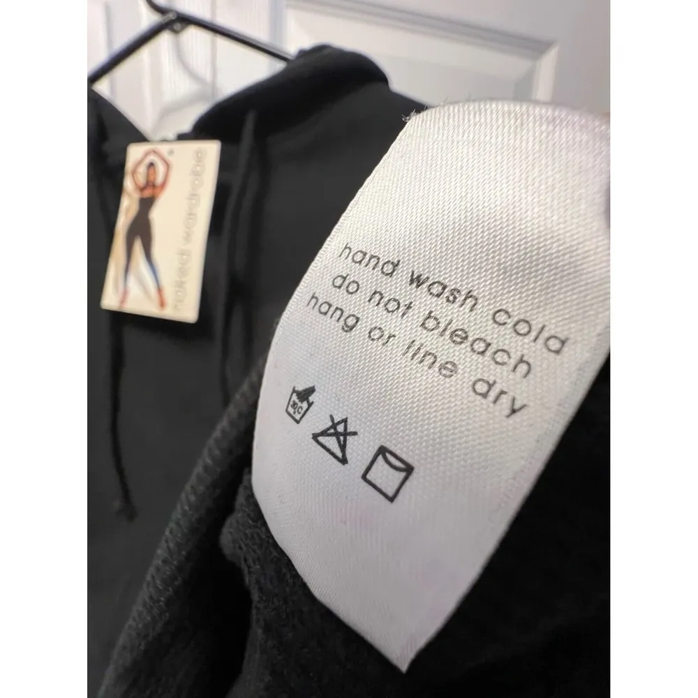 Naked Wardrobe Size 1X Hoodie Womens Black Cropped Zip Up Solid NWT - Image 6