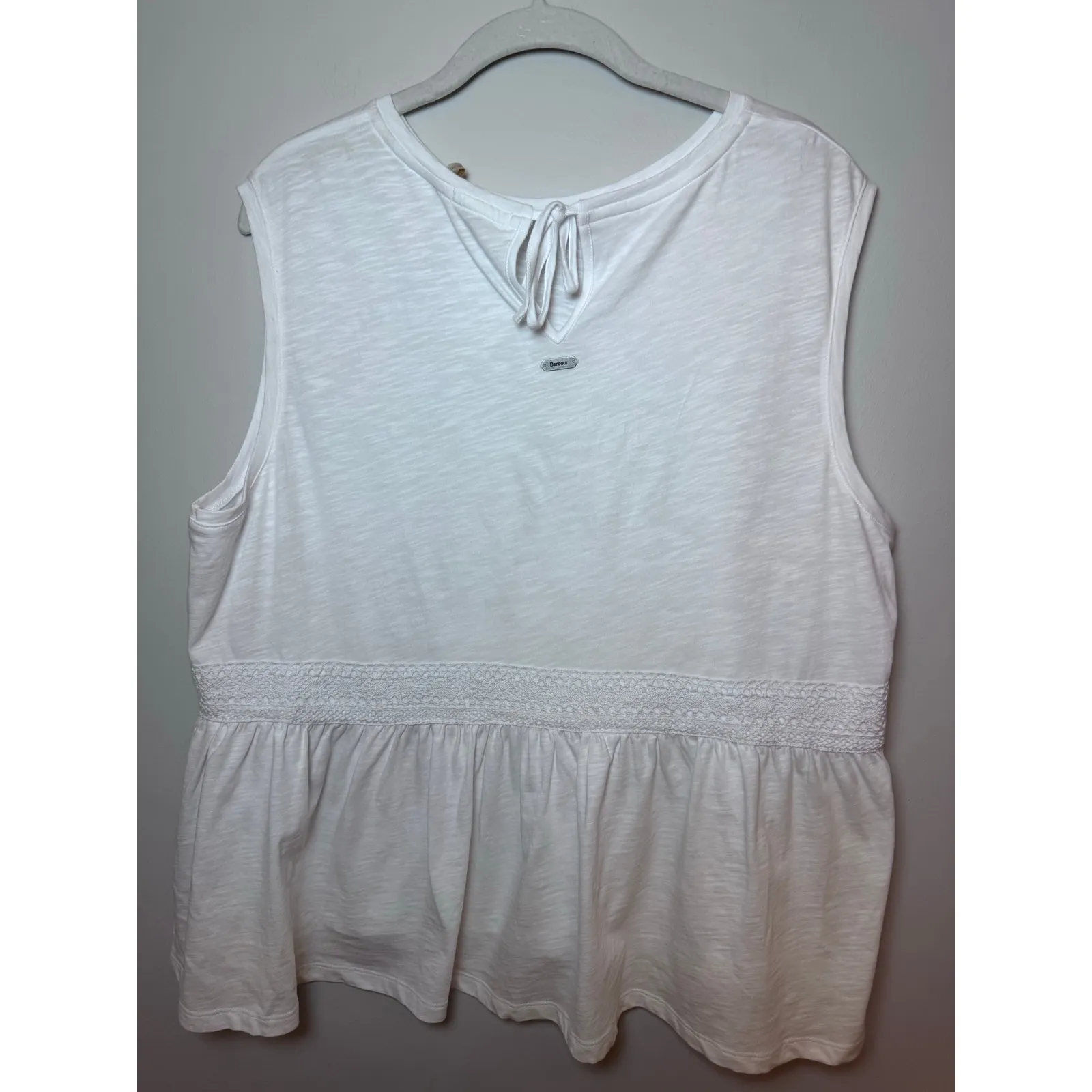 Barbour white womens willow peplum sleeveless cotton top size 14 NWT $55 - Image 4