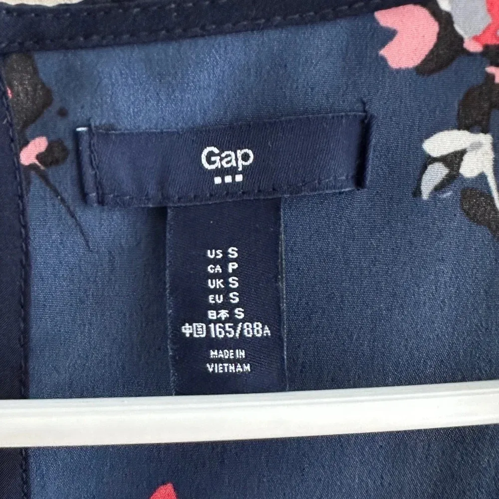 GAP Navy Blue Tank Top with Flowers, Square Tank Top, Layering Tank, Size Small - Image 7