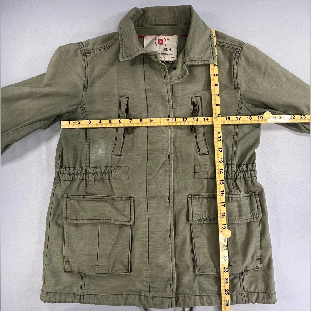 Gap (Red) Faded Olive Field Jacket Style w/Full Snap Closure - Image 11