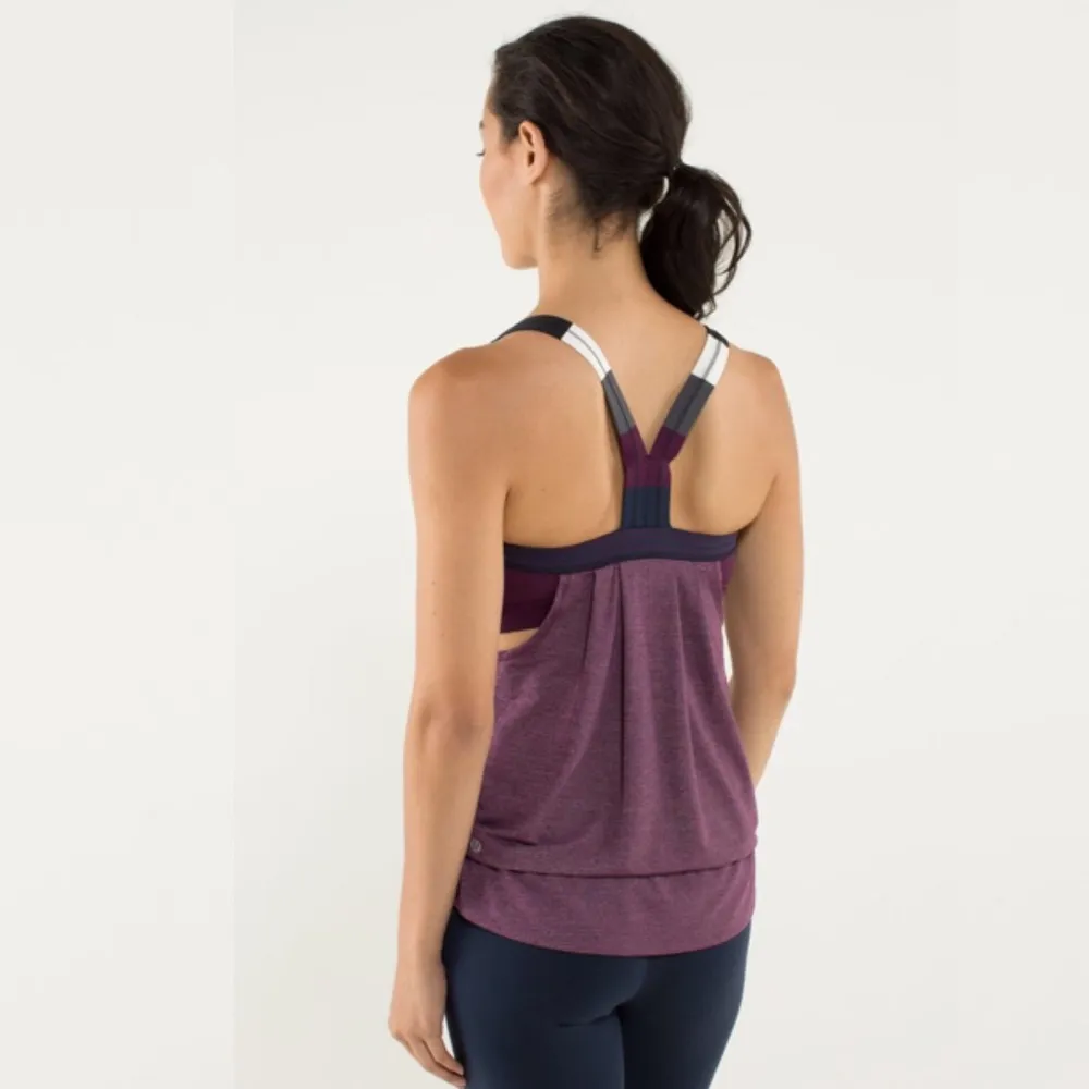 Lululemon Rest Less Tank Plum Hyper Stripe 6 - Image 3