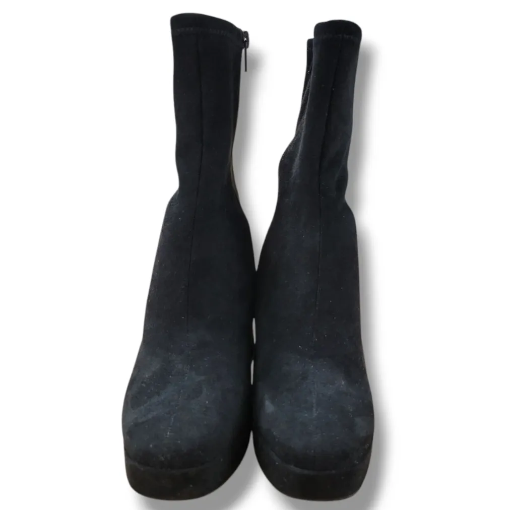 Lulus Shoes Size 6 Women's Lulus Mazarine Faux Suede Platform Mid-Calf Boots EUC Women's Shoes - Image 2