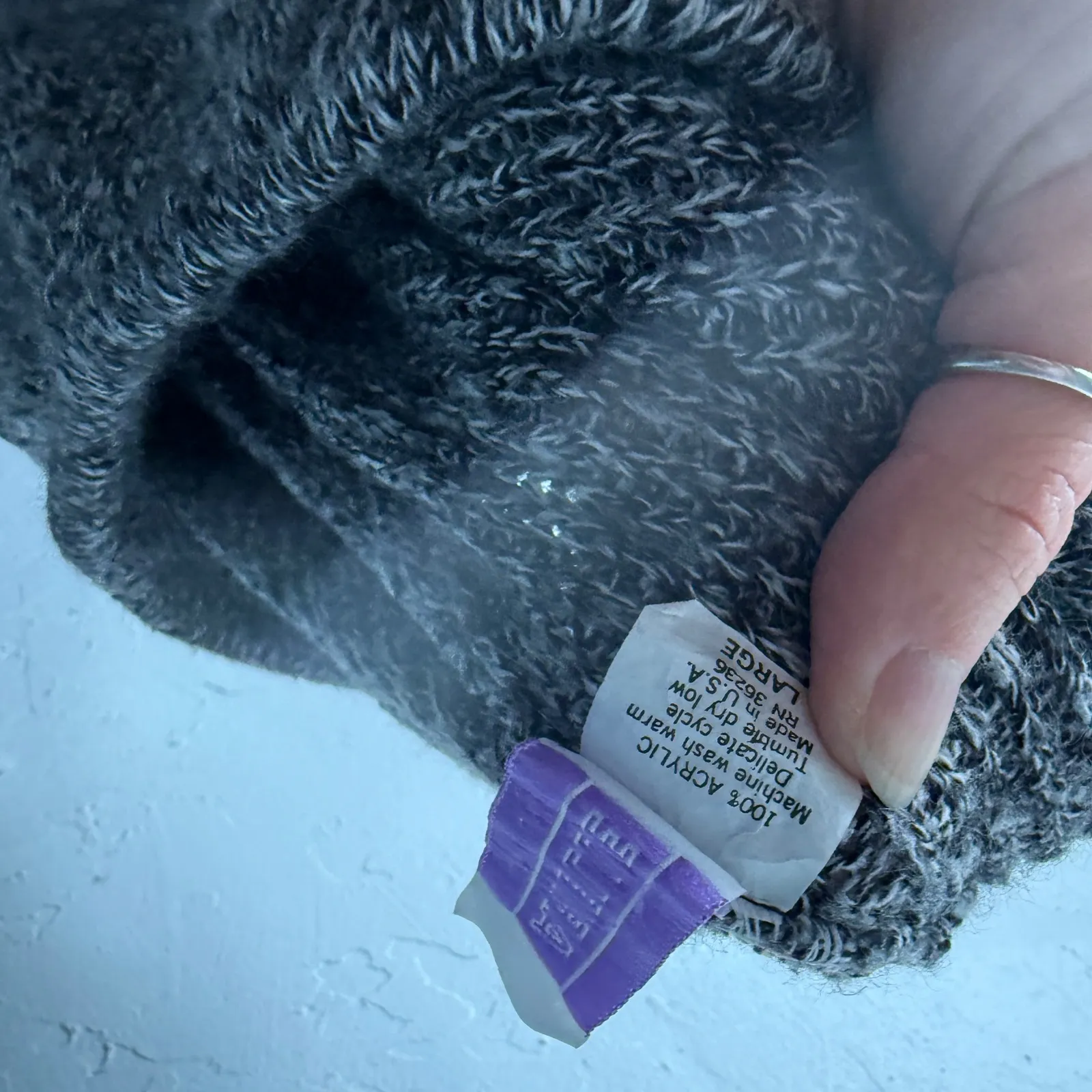 Arielle Vintage 80s Knit Lounge Pants Women's Gray Speckled Ribbed Warm Bottoms Size M - Image 4