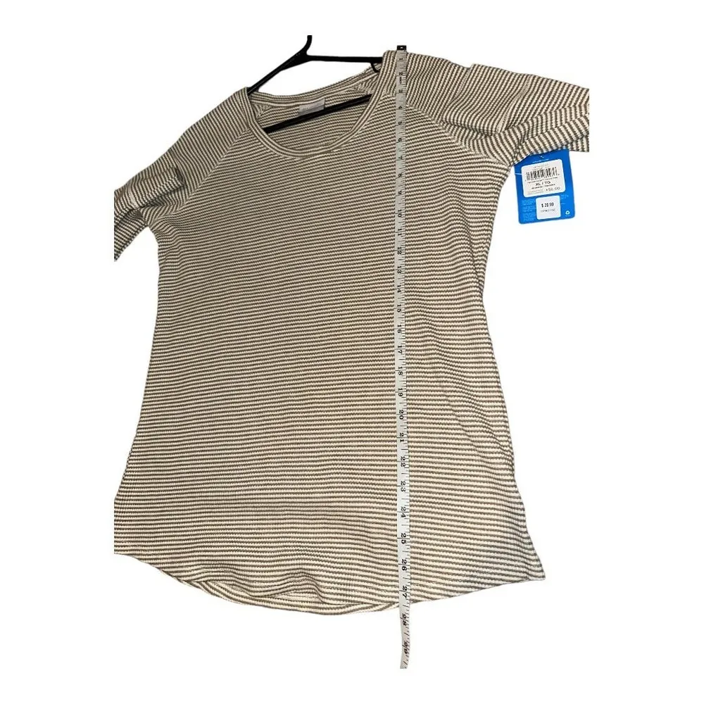 Columbia  Womens Tan/Cream Waffle Knit Long Sleeve Shirt, XL - Image 5