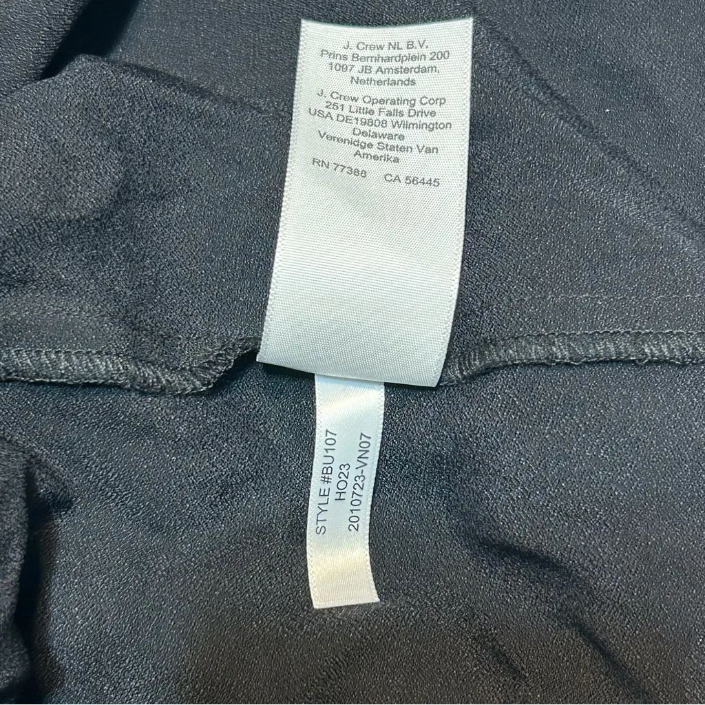 J. Crew Drapey Shirt Dress in Luster Crepe Black Size 12 Holiday Party Cocktail - Image 8