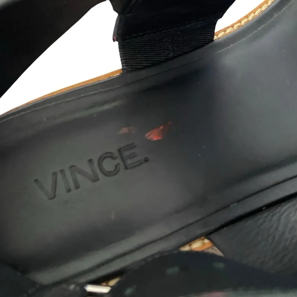 Vince Mana Platform Black White Leather Women's Sandals size 9 - Image 9