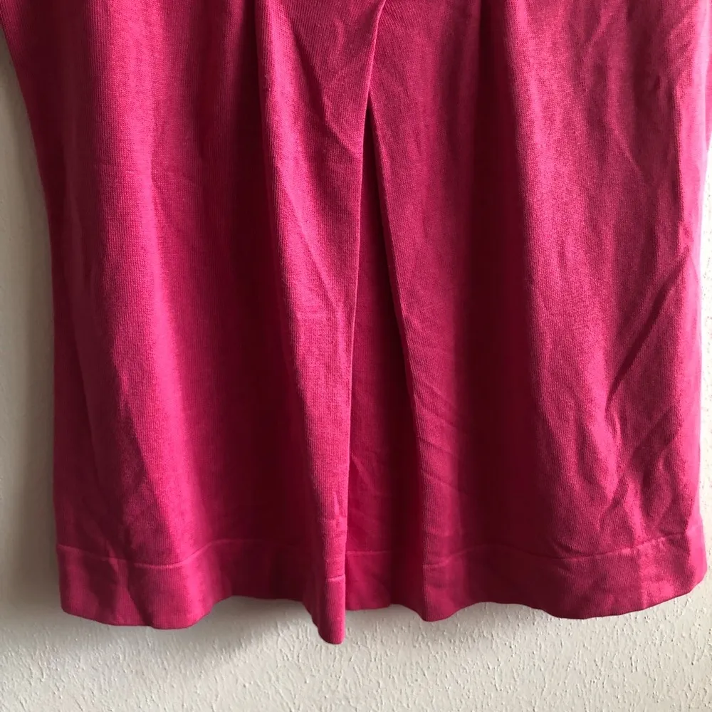 INC Top Pink Beaded Silk Blend Sweater Cap Sleeves - Image 5