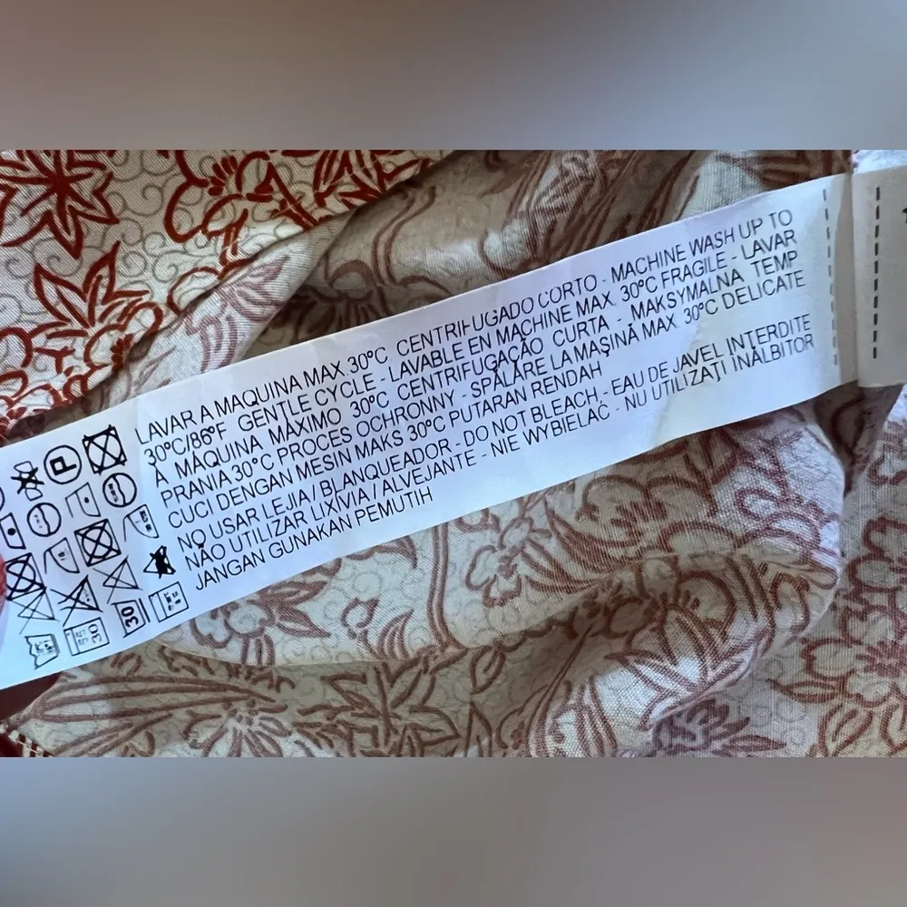 Zara Basic Cold Shoulder Crop‎ Top Women Straps Floral Cap Sleeve XS lightweight - Image 14