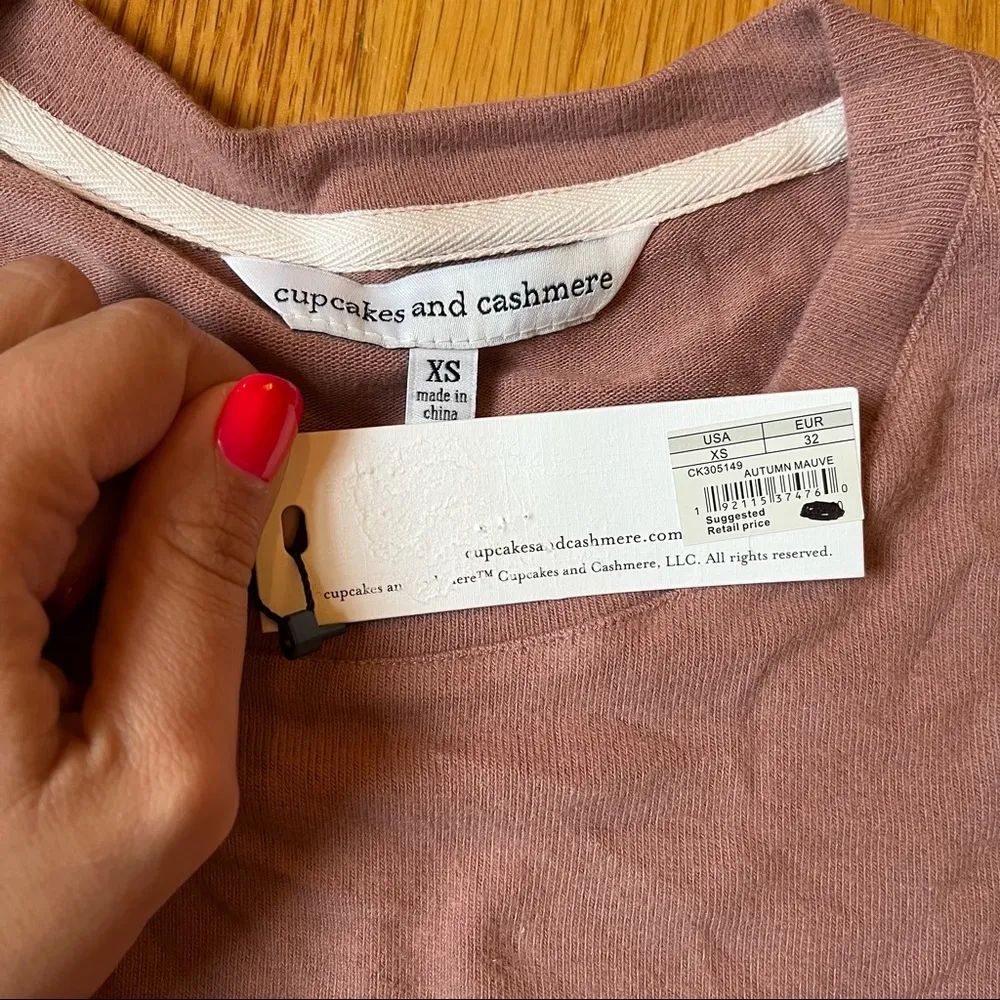 Cupcakes and Cashmere kasey mauve knit top size XS - Image 5