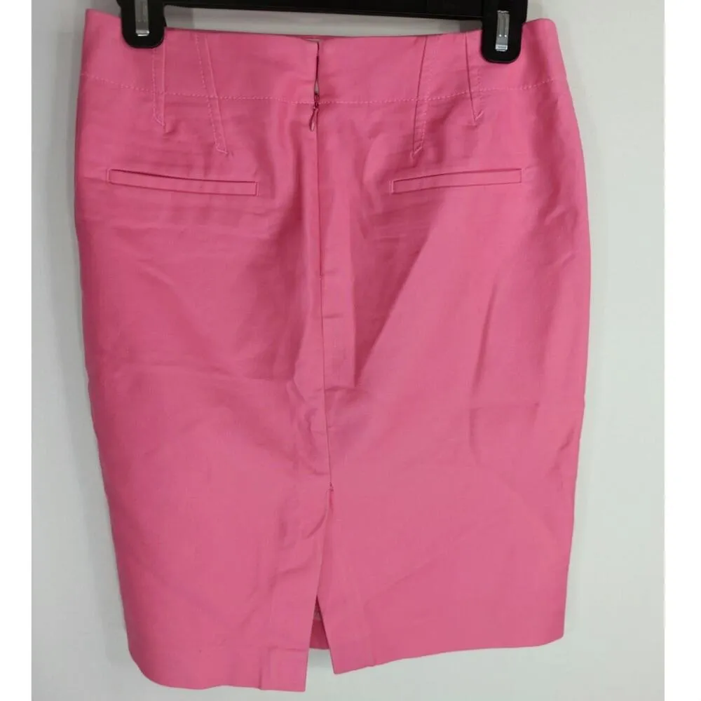 J. Crew Pink‎ No. 2 Pencil Skirt Cotton Blend Barbiecore Corpcore Women's Size 0 - Image 5