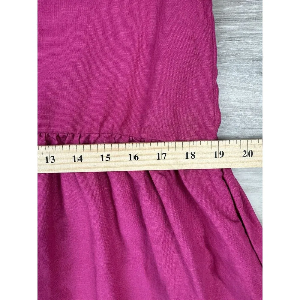 TRADLANDS Pink Cactus‎ Blossom Nico Dress Size XS Tiered Oversize Tencel Linen - Image 6