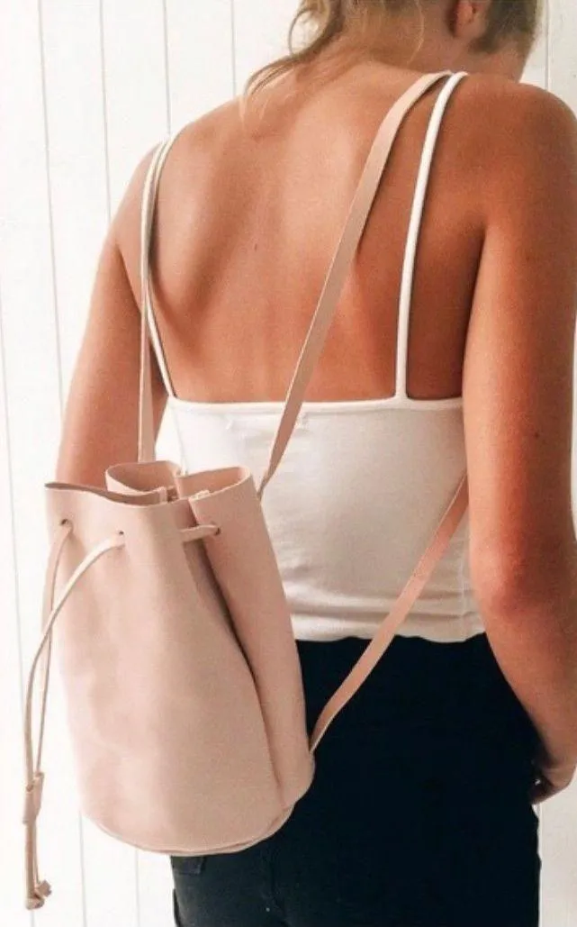 Brandy Melville Leather Bucket Bag Backpack - Image 2