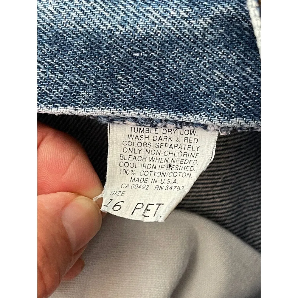 Lee High Waisted Tapered Mom Jeans Tag Size 16 Petite Vintage Made in USA 90's - Image 8