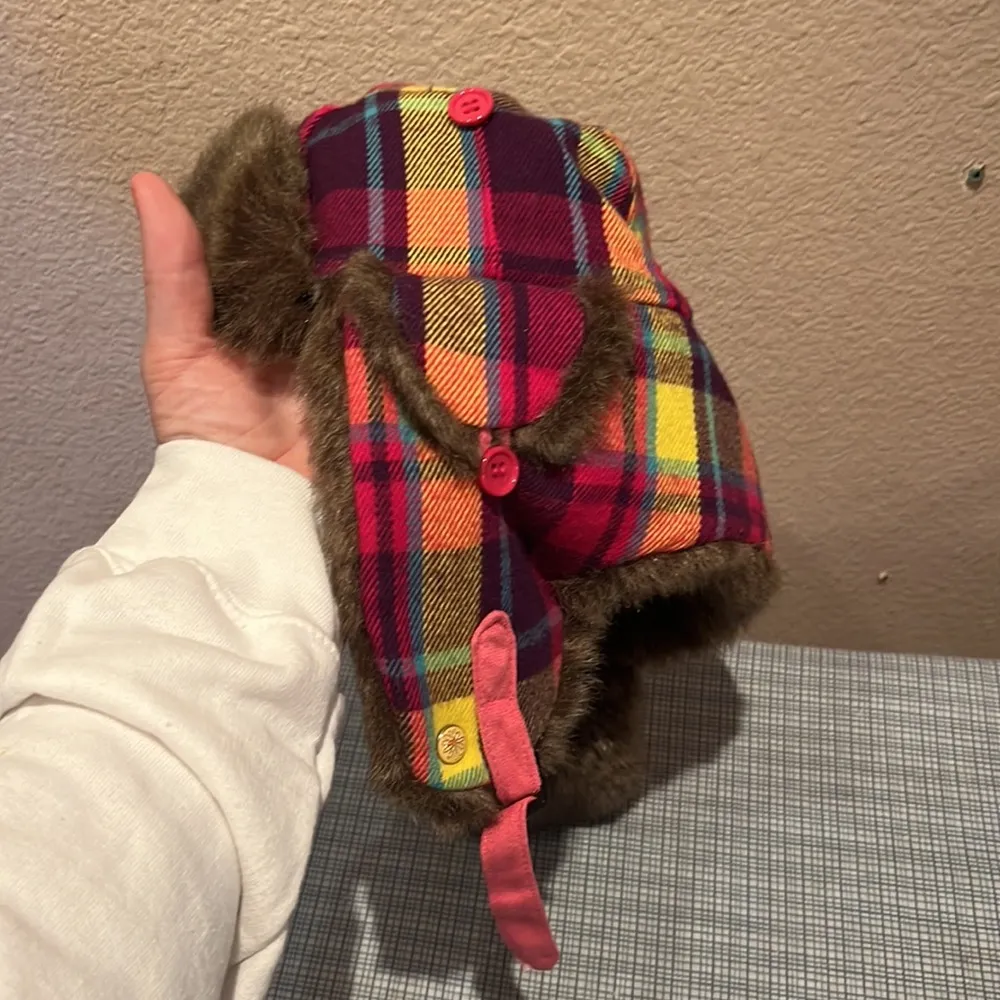 D&Y Plaid Faux Fur Lined Trapper Hat - Image 8