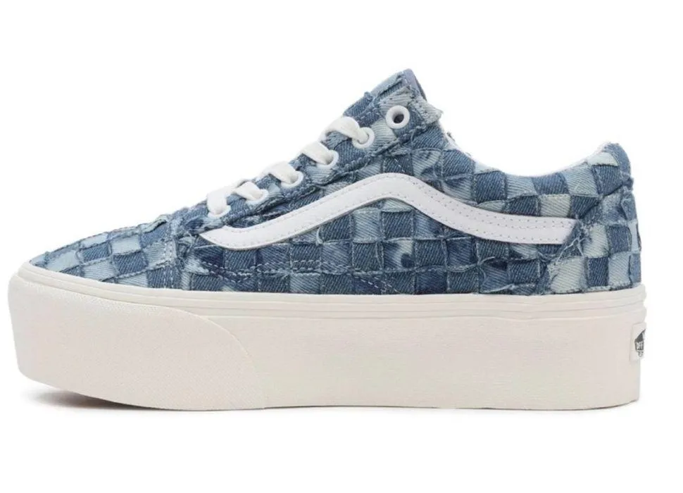 Vans WOMENS DENIM  OLD SKOOL STACKFORM WOVEN PLATFORM SNEAKERS SIZE 5 - Image 10