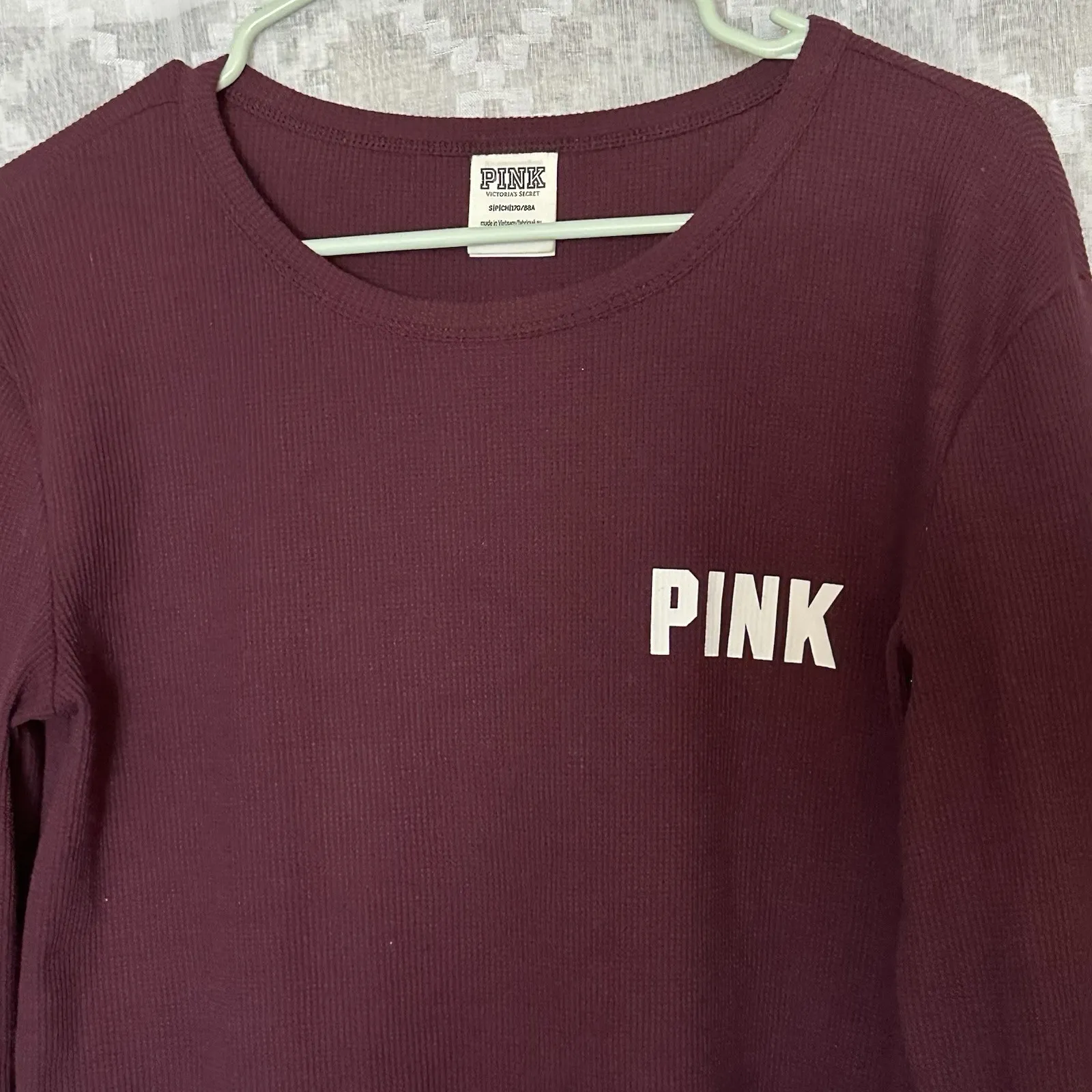 Victoria's Secret Small Purple Plum Waffle Oversized Fit Shirt Warm Jewel‎ Royal - Image 3