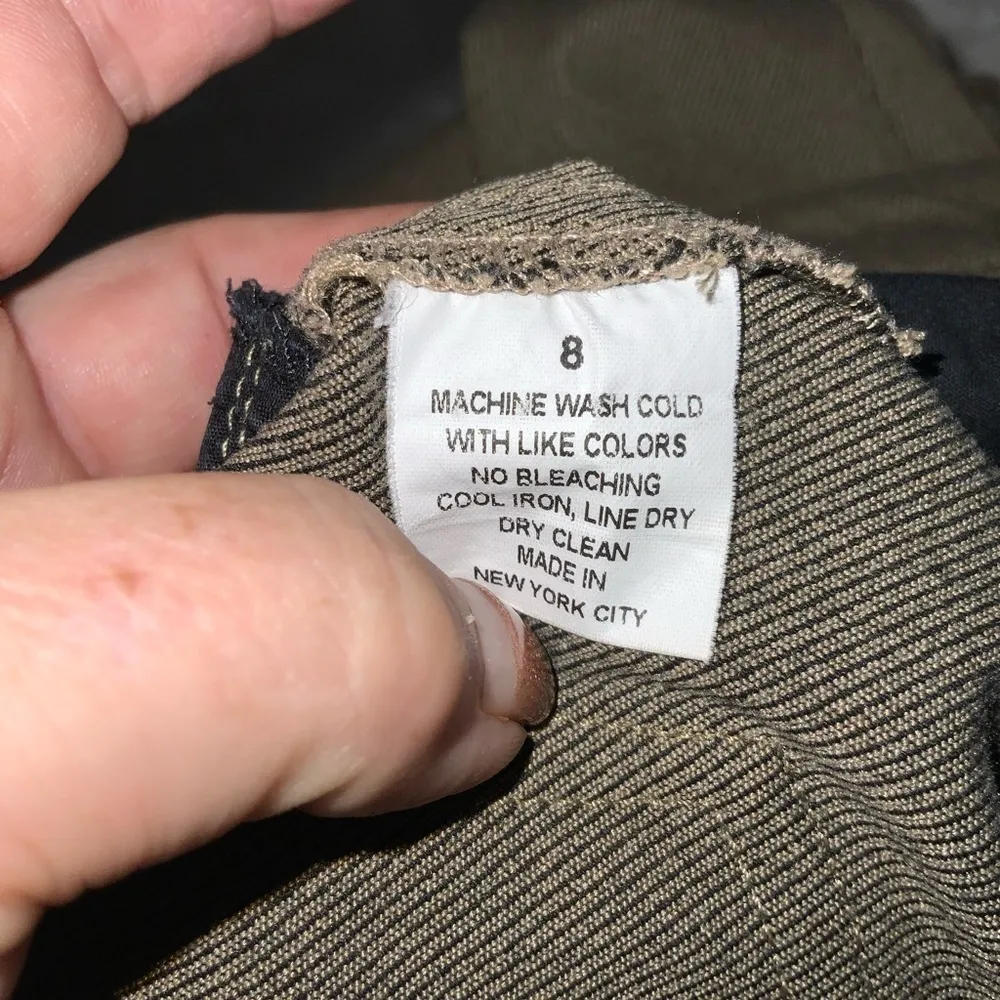 Peace Of Cloth NYC Khaki Stretchy High Rise Slim Straight Leg Pants 8 Tan - Image 11