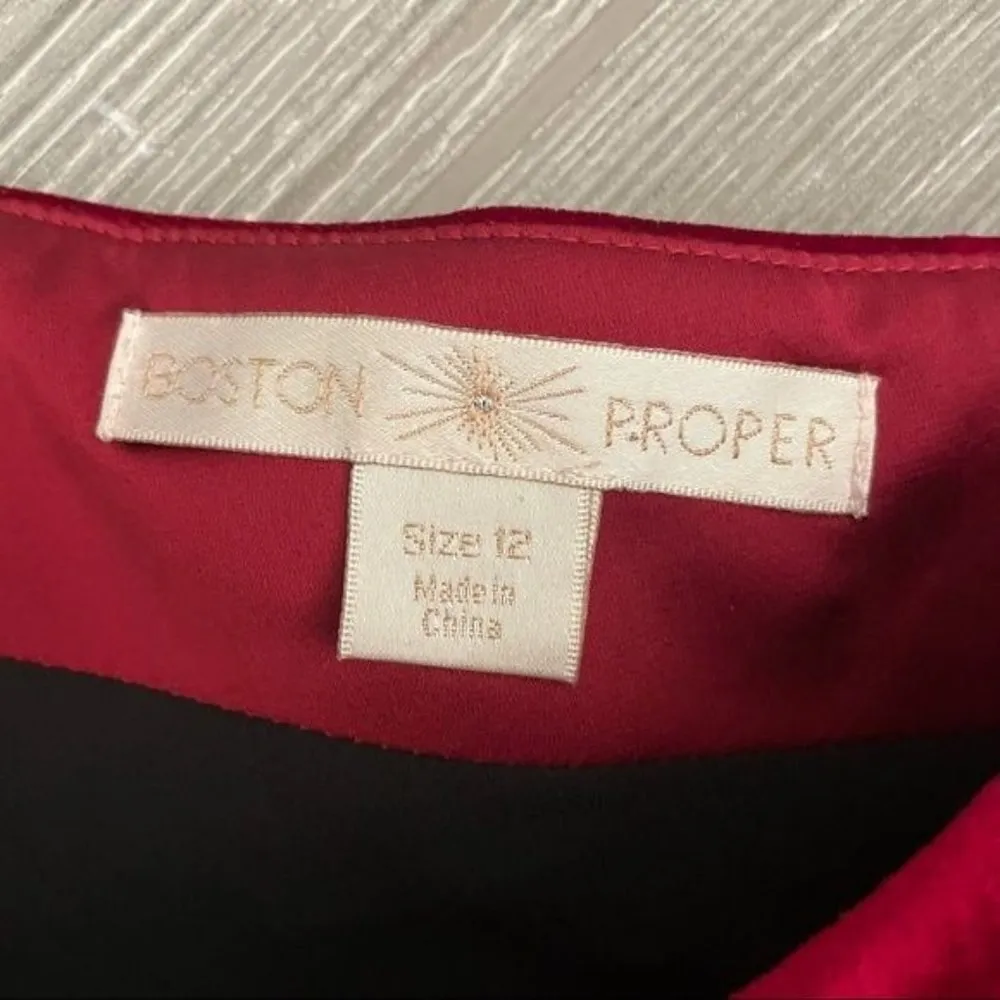 Nwt Boston proper red velvet one shoulder short fit and flare dress formal date - Image 6