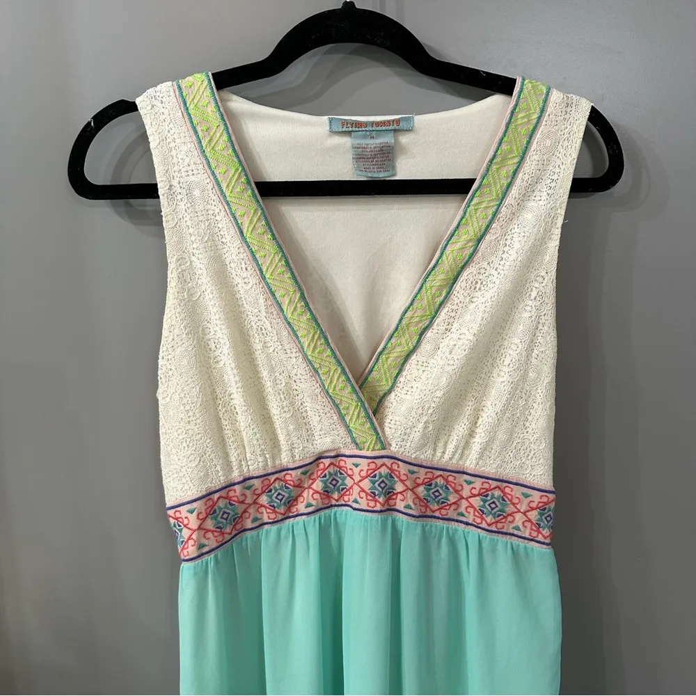 Flying Tomato Maxi Dress Embroidered Bohemian Sleeveless Maxi Dress Size M - Image 5