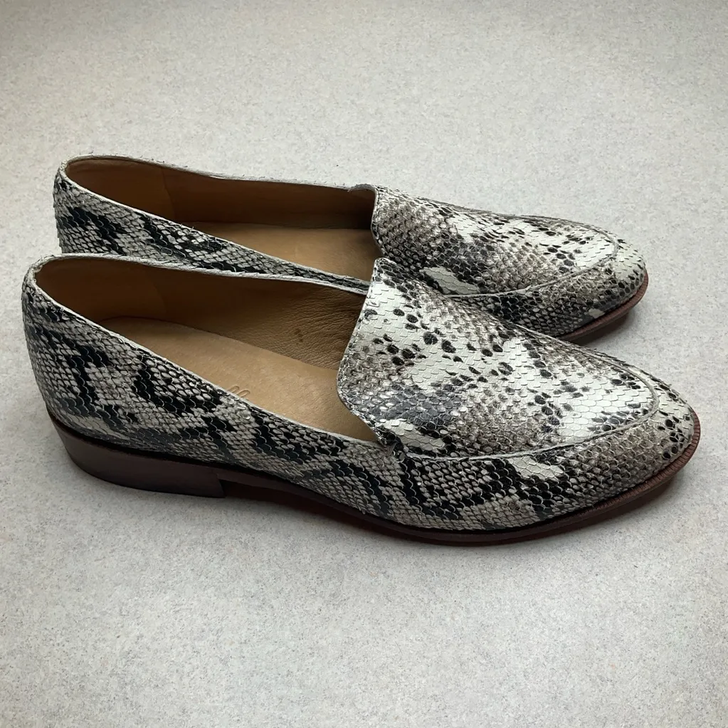 Madewell The Frances‎ Loafer 7 Stamped Snake Gray & White - Image 5