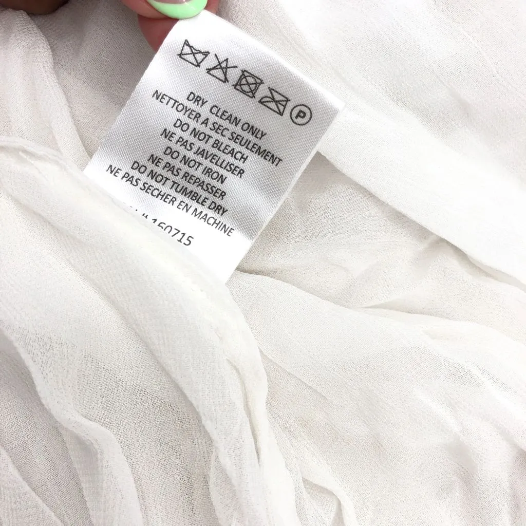 RETROFETE CHLOE EMBELLISHED SILK CHIFFON DRESS WHITE XS‎ - Image 11